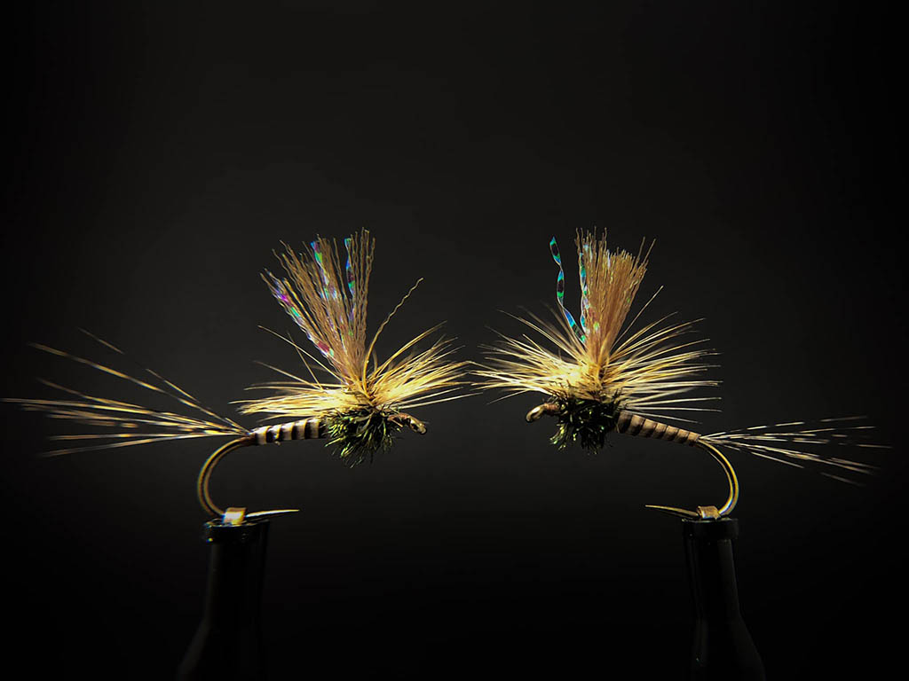 Mayfly duns tied parachute style.